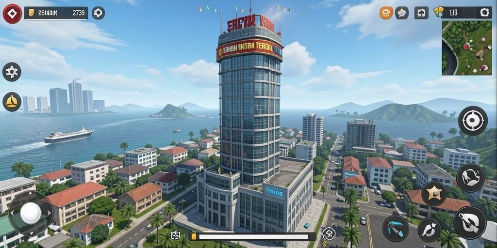 Screenshot utama 2739 menampilkan aksi menegangkan dalam pertahanan menara.