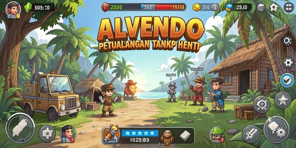 Tampilan gameplay yang menarik dalam pengalaman Idle ALVENDO.