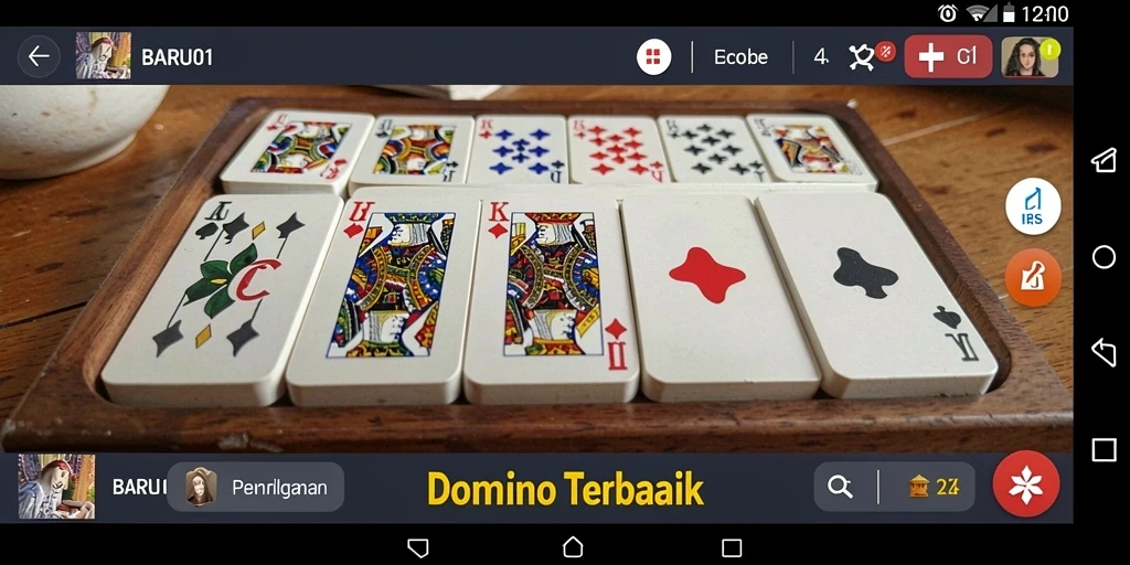 Screenshot utama BARU01 menunjukkan gameplay seru permainan domino.