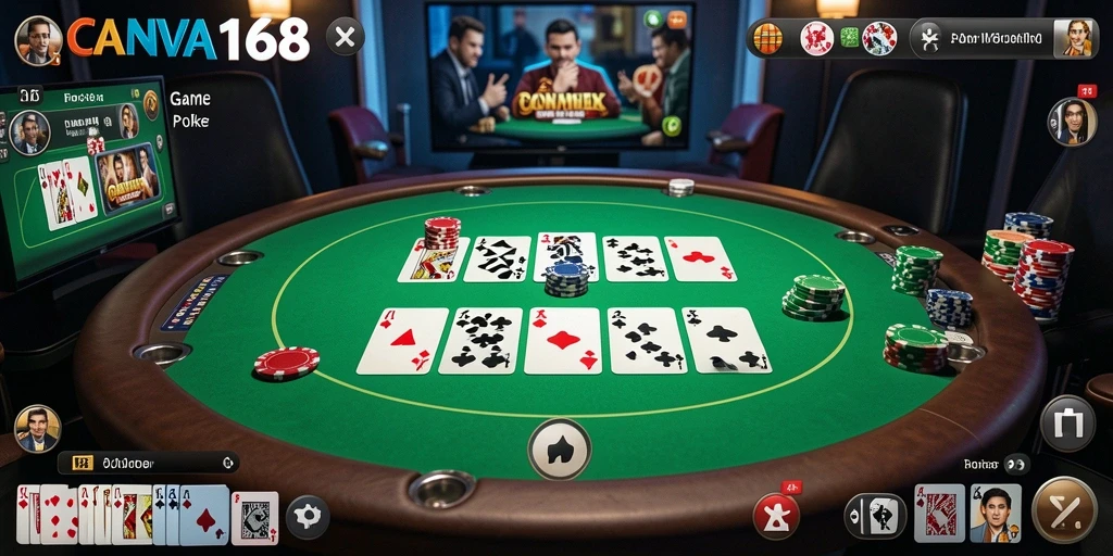 Gameplay seru dari aplikasi Poker CANVA168 dengan pemain aktif.