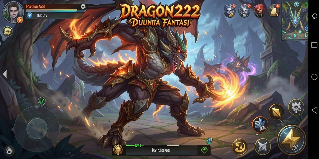 Gameplay mendebarkan dari pertarungan karakter dalam DRAGON222.