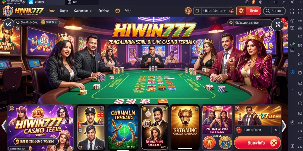 Tampilan gameplay HIWIN777 dengan dealer langsung yang profesional dan interaktif.
