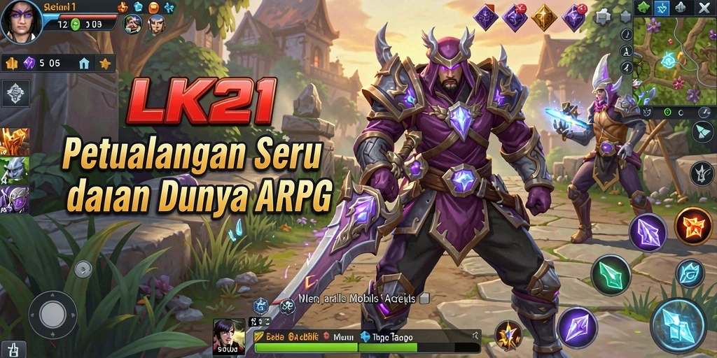 Tangkapan layar gameplay LK21 menampilkan pertarungan epik dalam dunia ARPG.