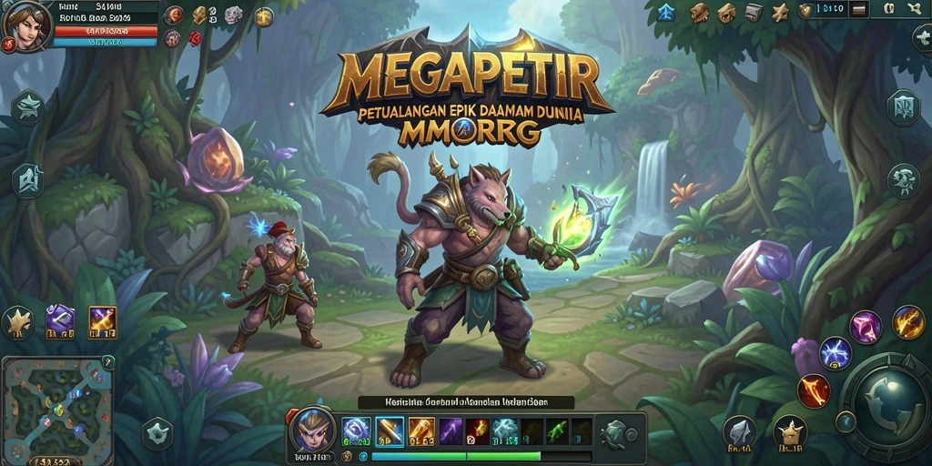 Tampilan gameplay <strong>MEGAPETIR</strong> menampilkan pertempuran seru dan interaksi sosial antar pemain.