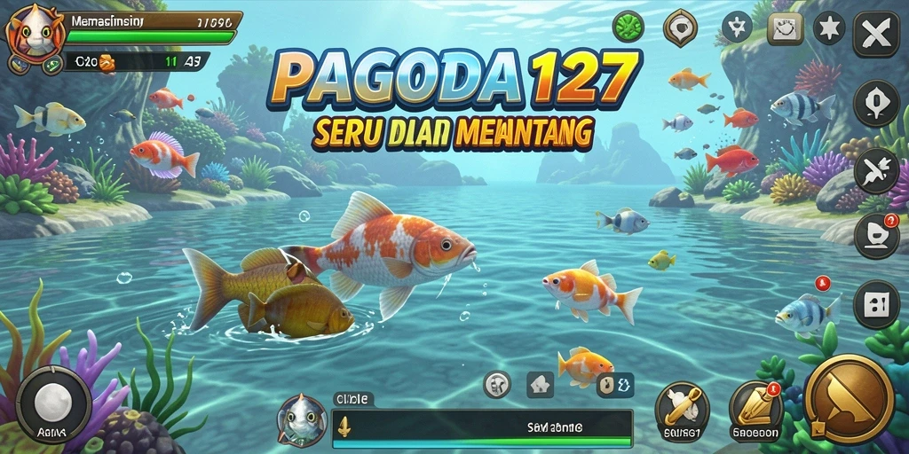 Screenshot permainan PAGODA127 menampilkan aksi memancing yang seru dan grafis yang menawan.