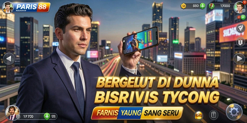 Tampilan gameplay PARIS88 yang menarik dan penuh warna di dunia bisnis.