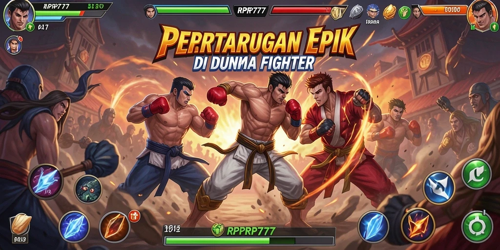 Screenshot utama RPRP777 menampilkan aksi pertarungan yang mendebarkan.
