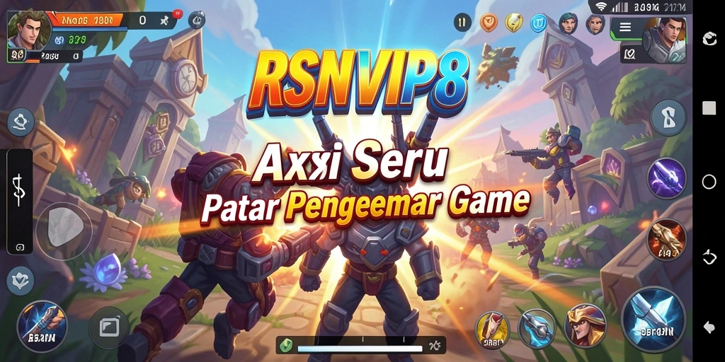 Screenshot RSNVIP8 menunjukkan pertarungan mendebarkan dalam game Action.