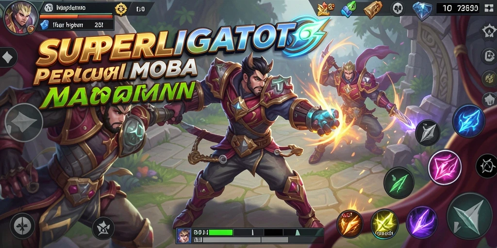 Gameplay intens di SUPERLIGATOTO dengan pertempuran tim yang menegangkan.