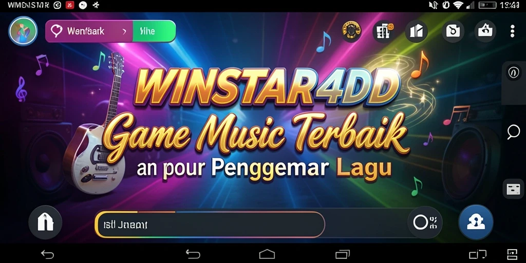 Tampilan gameplay menarik di WINSTAR4D dengan berbagai lagu.